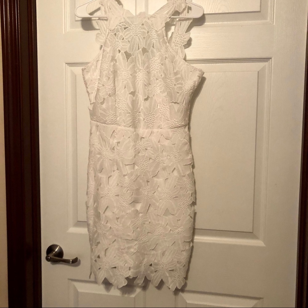 Impressions floral appliqué party dress